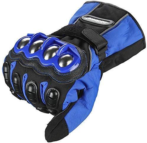 ILM Alloy Steel Bicycle Motorcycle Motorbike Powersports Racing Touchscreen Gloves (M, BLUE)