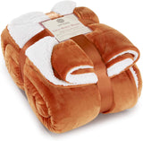 Genteele Sherpa Throw Blanket Super Soft Reversible Ultra Luxurious Plush Blanket (50 inches x 60 inches, Ivory/White)