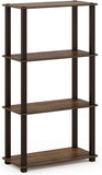 Furinno (99557BK/GY) Turn-N-Tube 4-Tier Multipurpose Shelf Display Rack - Black/Grey