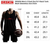 DRSKIN Men's 2~3 Pack Dry Fit Y-Back Gym Muscle Tank Mesh Sleeveless Top Fitness Training Cool Dry Athletic Workout