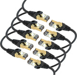 Maximm Cat7 Ethernet Cable, 15 Feet, Grey, 10-Pack - Pure Copper - RJ45 Gold-Plated Snagless Connectors 600 MHz, 10 Gbps. for Fast Network & Computer Networking + Cable Clips and Ties