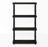 Furinno (99557BK/GY) Turn-N-Tube 4-Tier Multipurpose Shelf Display Rack - Black/Grey