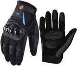 Street Bike Full Finger Motorcycle Gloves 09 (Large, black)