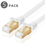 TNP Cat6 Ethernet Patch Cable (20 Inch) - Professional Gold Plated Snagless RJ45 Connector Computer Networking LAN Wire Cord Plug Premium Shielded Twisted Pair (Orange)