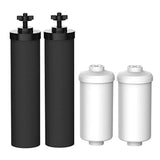 Alexapure Water Filter, Compatible with BB9-2 Black Filters & PF-2 Fluoride Filters Combo Pack and Gravity Filter System - Includes 2 Black Filters and 2 Fluoride Filters