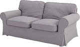 EASY FIT Solo copertine! Il Divano Non è Incluso! Sostituzione di Cotone Ektorp Loveseat Copertura è su Misura per Ektorp Loveseat Sofa Cover, Una Sostituzione Ektorp Fodera Grigio Chiaro Cotone