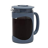 FineSky Burke Deluxe Cold Brew Iced Coffee Maker, Comfort Grip Handle, Durable Glass Carafe, Removable Mesh Filter, Perfect 6 Cup Size, Dishwasher Safe, 1.6 Qt, Blue