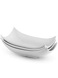 LAUCHUH  Porcelain Serving Platter White Serving Tray Decorative Centerpiece Deep Serving Bowl 12-Inch Set of 3