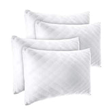 LB LAURA BENASSE LIVE THE DESIGN  Diamond Elegant Bed Pillows for Sleeping Queen Size 4 Pack Pillows, Hotel Pillows for Side Back & Stomach Sleepers, 100% Cotton Cover, Hypoallergenic Microfiber Washable Pillows Set of 4