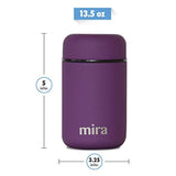 MIRA Lunch, Food Jar, Vacuum Insulated Stainless Steel Lunch Thermos, 13.5 Oz, Purple