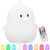 Kitchen Joy iWheat Kids Night Light, Portable Touch Sensor Remote Control LED Nightlight Multi-Color Lamp USB Rechargeable Silicone Lights 7 Color