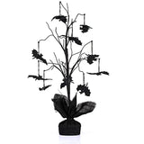 Poptrend  Halloween Black Spooky Tree Glittered with 10 Pcs Bat Decorations for Halloween Decoration Indoor Decoration