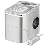 RaySonics Counter top Ice Maker Machine,Compact Automatic Ice Maker,9 Cubes Ready in 6-8 Minutes,Portable Ice Cube Maker with Scoop and Basket,Perfect For Home/Kitchen/Office/Bar (Silver)