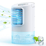 GREATSSLY Portable Air Conditioner Fan, GREATSSLY Personal Evaporative Air Cooler Small Room Air Conditioner Portable with 3 Fan Speeds, 7 Color LED Night Light, Humidifiers Function for Bedroom, Home, Office