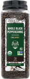 Soeos Organic Black Peppercorns 18oz, USDA Organic Certified, NON GMO Certified, BPA Free Package, Whole Black Pepper for Grinder Refill, Black Peppercorn in Bulk, 18 oz.