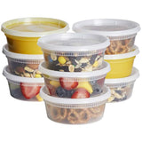 Comfy Package [48 Sets - 8 oz.] Plastic Deli Food Storage Containers with Airtight Lids - Slime Containers