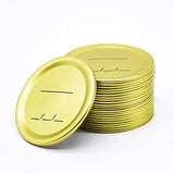 Halafs Canning Lids Regular Mouth, Split-Type Mason Jar Lids, Rustproof Leak Proof Canning/Bottle Jar Lids with Silicone Seals Rings, Lids Only (24 PCS, Gold )