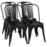 VIPEK Metal Bar stools Set of 4, with Removable Back, Cafe Side Chairs with Rubber Feet, Stylish and Modern Chairs, for Kitchen, Dining Rooms, and Side Bar (Black-Update, 30'')