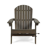 WestinTrends Home 312844 Cheryl Outdoor Acacia Wood Folding Adirondack Chair, Gray