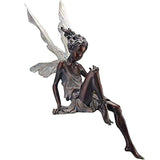 ZAQWSX Garden Statue, Sitting Posture Fairy Tale Garden Sculpture, Resin Craft to Beautify The Yard Decoration, Use for Outdoor Indoor Statues to Decorate Home Courtyard Garden (Black)