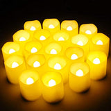 SHYMERY velas votivas sin llama, duran 2 veces más, luces LED de té con pilas con luz blanca cálida parpadeante, pequeñas velas de té falsas eléctricas realistas para boda, mesa, al aire libre, paquete de 12