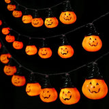 KAILEDI Halloween Lights Indoor Pumpkin Lights Battery Operated Orange Lights String Halloween Light for Window Tree Patio Garden Indoor Outdoor Outside Party Decor