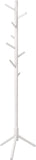 UDEAR Coat Rack Solid Wood Stand,Suitable for Office Entrance, Corridor, Bedroom, Storage Clothes, Hat, Bag, 3-Leg Base, 8 Hooks, Adjustable Height,White