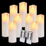 QIDEA Flickering Flameless Candles with 10-Key Timer Remote, Exquisite Decor Battery Operated Candles Outdoor Heat Resistant with Realistic Moving Wick LED Flames