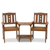 WestinTrends  FG17488 Tioman Outdoor Hardwood Patio Furniture Jack and Jill Chair Set in Teak Oil, Natural