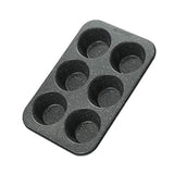 Monfish Jumbo Muffin pan 6 cup large cupcake pan black granite finish Carbon steel muffin tin 3.5inch cup (6cup)