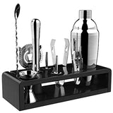 pentaQ Bar Set Bartender Kit with Stand Stainless Steel Drink Mixer Set for Beginners Perfect Home Bartending Kit for an Awesome Drink Mixing Experience(Silver)