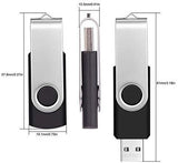 4GB USB Flash Drive Bulk 10 Pack Portable Zip Drives, Portable Thumb Drive 4 GB Swivel USB 2.0 Memory Stick Data Storage, Metal Pen Drive Flash Disk Multi Pack Jump Drives in Black by FEBNISCTE