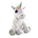 Kohl Cares Sequin Stuffed Unicorn Plush Animals with Reversible Glitter Sequins, Rainbow Mane Sparkle Gifts for Kids, 13”, White