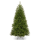 National Tree Company Pre-Lit 'Feel Real' Artificial Slim Downswept Christmas Tree, Green, Douglas Fir, Dual Color LED Lights, Includes PowerConnect and Stand, 7.5 feet