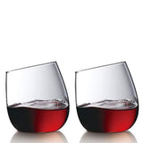 LIITON Tilted Stemless Wine Glasses, Set of 2