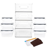 MOHICO Set of 10Piece Refrigerator Organizers Bins 4 Piece Stackable Fridge Organizer Bins 6 Piece Food Container Set Kitchen Organization Clear Storage Bins Pantry Organization Storage Plastic Storage Bins