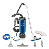 Prolux 10 Quart Blue Commercial Backpack Vacuum with Professional 1.5 Inch Tool Attachemnt Kit
