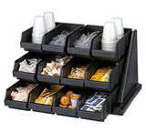 Simpli-Magic 12RS12110 Black Versa Self Serve Condiment Bin Stand Set with 3-Tier Stand and 12