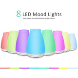 ZOOKKI Essential Oil Diffuser, 2-Pack Aroma Diffuser Cool Mist Humidifier with 8 Color LED Lights Changing, Adjustable Mist Mode and Waterless Auto Shut-off for Home Office Baby