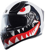 TORC T15B Bluetooth Integrated Full Face Motorcycle Helmet With Graphic (T15B Chrome Flying Tiger, Medium)