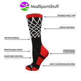 MadSportsStuff Elite Basketball Socks with Net Crew Length - Made in The USA