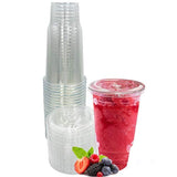 Upper Midland Products 32 OZ Cups and Lids, 50 Sets Large Plastic Disposable Clear Cups For Ice Coffee