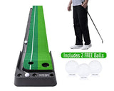 MESIXI Indoor|Outdoor Golf Putting Green Mat Portable Baffle Plate Auto Ball Return System Mini Golf Practice Training Aid Equipment Game and Golf Gifts for Men Home Office Outdoor Use