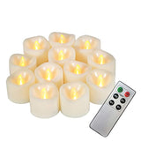 QIDEA Battery Operated Flameless Tealight Candles with Remote and Timer, Long Lasting Plastic Flickering Electric LED Candles for Halloween Christmas Wedding Table Centerpiece Home Party Décor 12 Pack