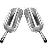 Set of 2 Large (38 Oz.) BonBon Aluminum Ice Scoop, Dry Goods Bar Scooper High Grade Commercial Scoop