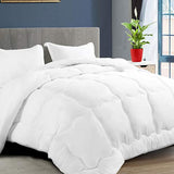 KARRISM All Season Down Alternative Twin Comforter, Winter Warm Comforter Ultra Soft Quilted Duvet Insert with Corner Tabs, Wavy Box Stitched, Luxury Fluffy & Lightweight (White, 64 x 88 inch)