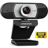 Unzano Webcam with Microphone for Desktop, Full HD 1080p USB Computer Camera Web Cam for Mac PC Laptop, USB Webcam for Recording Conferencing and Streaming, Skype/YouTube/Zoom/Facetime