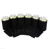 QualityPerfection 100 Black Party Drink Blank Can Coolers(12,25,50,100,200 Bulk Pack) Blank Beer,Soda Coolies Sleeves | Soft,Insulated Coolers | 30 Colors | Perfect For DIY Projects,Holidays,Events