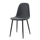 Versanora Minimalista Dining Chairs Dark Grey Fabric/Black Leg