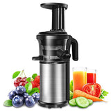 Sagnart Juicer Machine Portable Vertical Cold Press Juicers BPA-free Reversal Function Slow Masticating Juice Extractor with Clean Brush and Juice Jug